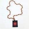 Sale 36" Fiery Sun Medallion On Handstrung Necklace (Dozen) Beads