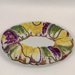 Mardi Gras Spot King Cake 16" Oval Platter (Each) Party Supplies