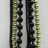 Mardi Gras Spot Black And Gold Beaded Necklace 18"