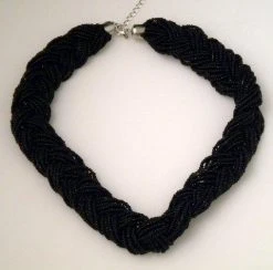 Plush Appeal, LLC Beads 18" Black Braided Necklace (Pack Of 6)