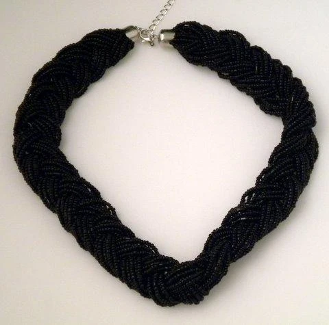 Plush Appeal, LLC Beads 18" Black Braided Necklace (Pack Of 6) 3 Plush Appeal, LLC Beads 18" Black Braided Necklace (Pack Of 6)