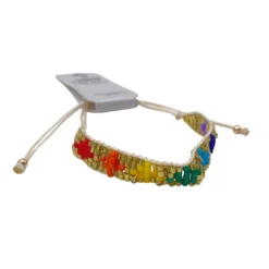 Mardi Gras Spot Rainbow Beaded Accented Bracelet (Each)