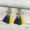 Sale Purple, Green And Gold Evil Eye Earrings With Tassels (Pair) 2 Sale Purple, Green And Gold Evil Eye Earrings With Tassels (Pair)