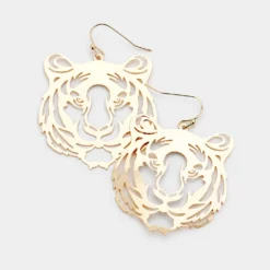 Wona Trading Tiger Cutout Earrings (Pair)