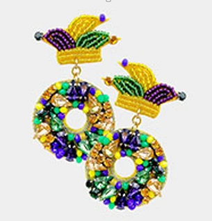 Plush Appeal, LLC Jester Hat/King Cake Earrings (Pair) Gifts & Apparel Plush Appeal, LLC Jester Hat/King Cake Earrings (Pair) Gifts & Apparel