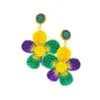 Plush Appeal, LLC Mardi Gras Groovy Flower Earrings (Pair) 1 Plush Appeal, LLC Mardi Gras Groovy Flower Earrings (Pair)