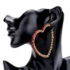 Plush Appeal, LLC Gifts & Apparel Oversized Rhinestone Heart Hoop Earrings (Pair) 2 Plush Appeal, LLC Gifts & Apparel Oversized Rhinestone Heart Hoop Earrings (Pair)