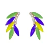 Plush Appeal, LLC Mardi Gras Leaves With Rhinestones Earrings (Pair) Gifts & Apparel 1 Plush Appeal, LLC Mardi Gras Leaves With Rhinestones Earrings (Pair) Gifts & Apparel