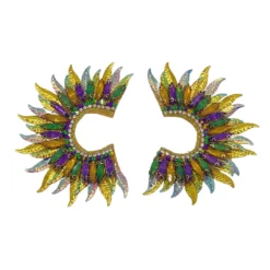 Plush Appeal, LLC Mardi Gras Large Sunburst Hoop Earrings (Pair) Gifts & Apparel