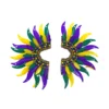 Plush Appeal, LLC Gifts & Apparel Mardi Gras Half Circle Leaf Earrings (Pair)