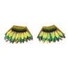 Plush Appeal, LLC Gifts & Apparel Iridescent Mardi Gras Feather Earrings (Pair)