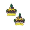 - No Manufacturer - Gifts & Apparel Mardi Gras Seed Bead Crown Post Earrings (Pair) 2 - No Manufacturer - Gifts & Apparel Mardi Gras Seed Bead Crown Post Earrings (Pair)