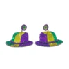 - No Manufacturer - Mardi Gras Sequin Hat Post Earrings (Pair)