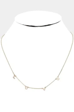 Sale Gifts & Apparel L.O.V.E Message Brass Necklace 18.5" Length (Each)