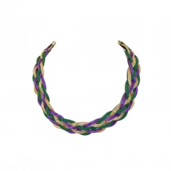 Mardi Gras Spot Mardi Gras Braided Mesh Necklace (Each)
