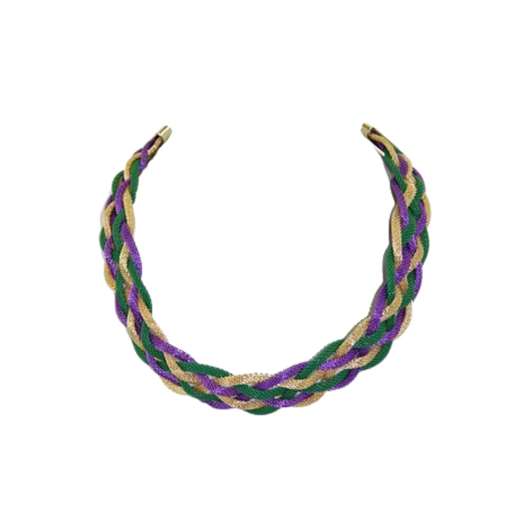 Mardi Gras Spot Mardi Gras Braided Mesh Necklace (Each) Mardi Gras Spot Mardi Gras Braided Mesh Necklace (Each)