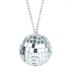 Mardi Gras Spot 2" Mirror Disco Ball On 30" Chain Beads