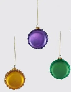 Sale Party Supplies Mardi Gras Macaroon Ornament (Each)