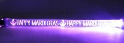 Mardi Gras Spot Light-Ups LED Purple Happy Mardi Gras Bracelet With Fleur De Lis