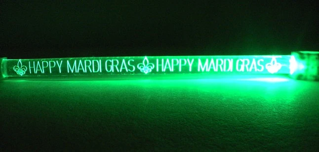Mardi Gras Spot LED Green Happy Mardi Gras Bracelet With Fleur De Lis Light-Ups Mardi Gras Spot LED Green Happy Mardi Gras Bracelet With Fleur De Lis Light-Ups