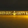 Mardi Gras Spot Light-Ups LED Yellow Happy Mardi Gras Bracelet With Fleur De Lis