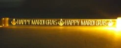 Mardi Gras Spot Light-Ups LED Yellow Happy Mardi Gras Bracelet With Fleur De Lis