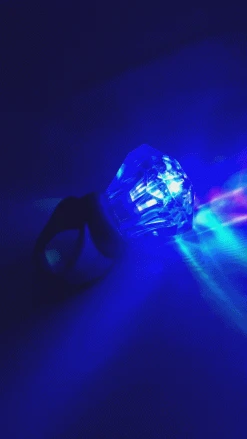 Mardi Gras Spot LED Silver Ring With Multicolor Lights