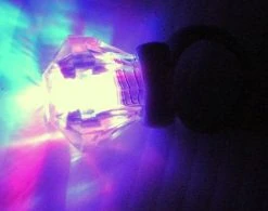 Mardi Gras Spot LED Silver Ring With Multicolor Lights