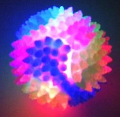 Mardi Gras Spot Light-Ups LED Textured Bounce Ball 8cm With Multicolor Lights