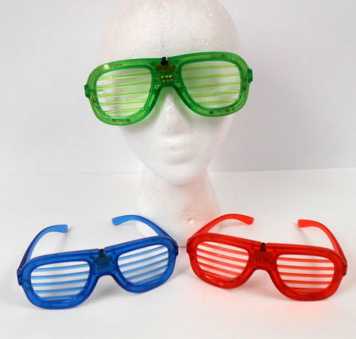 Mardi Gras Spot LED Assorted Color Glasses With Single-Color Light Light-Ups 3 Mardi Gras Spot LED Assorted Color Glasses With Single-Color Light Light-Ups