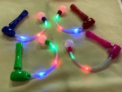 Mardi Gras Spot LED Spinning Wand With Ball - Assorted Colors Light-Ups