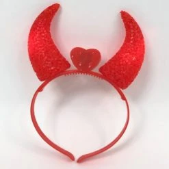 Mardi Gras Spot Light-Ups LED Red Horn Head Bopper