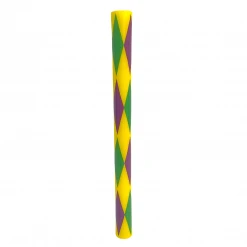 Mardi Gras Spot Light-Ups LED Foam Baton With 6 Lights And With Purple, Green And Gold Harlequin Design 18