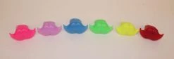 Mardi Gras Spot Light-Ups LED Jelly Rubber Mustache Ring (Pack Of 6)