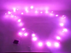 Mardi Gras Spot Light-Ups LED Pink Battery Pack Lights - 9' Long
