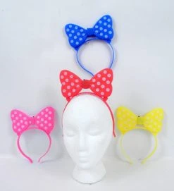 Mardi Gras Spot Light-Ups LED Bow Headband - Assorted Colors