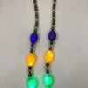 Mardi Gras Spot Light-Ups LED Purple, Green And Gold Football Necklace