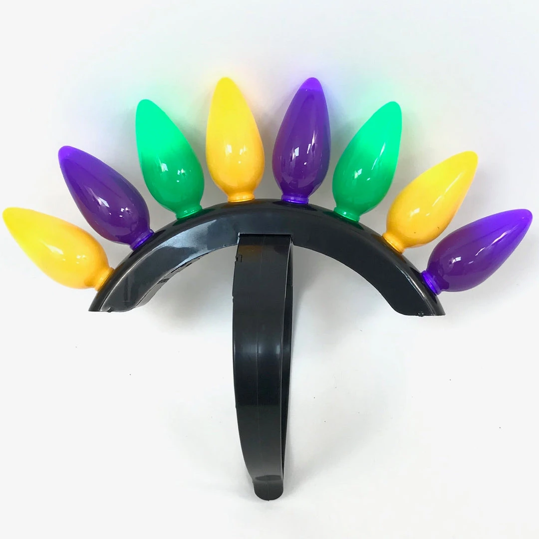 Plush Appeal, LLC LED Purple, Green And Gold Mohawk Headband Light-Ups 3 Plush Appeal, LLC LED Purple, Green And Gold Mohawk Headband Light-Ups