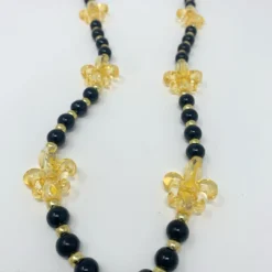 Mardi Gras Spot LED Fleur De Lis On Black And Gold Necklace 5 Mardi Gras Spot LED Fleur De Lis On Black And Gold Necklace