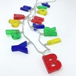 Mardi Gras Spot Light-Ups LED Happy Birthday Necklace