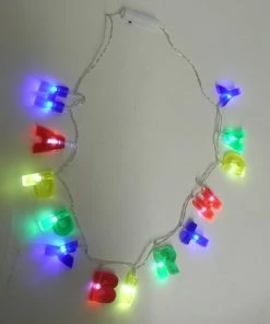 Mardi Gras Spot Light-Ups LED Happy Birthday Necklace