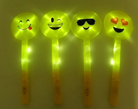 Mardi Gras Spot Light-Ups LED Emoji Wands With Assorted Faces 3 Mardi Gras Spot Light-Ups LED Emoji Wands With Assorted Faces