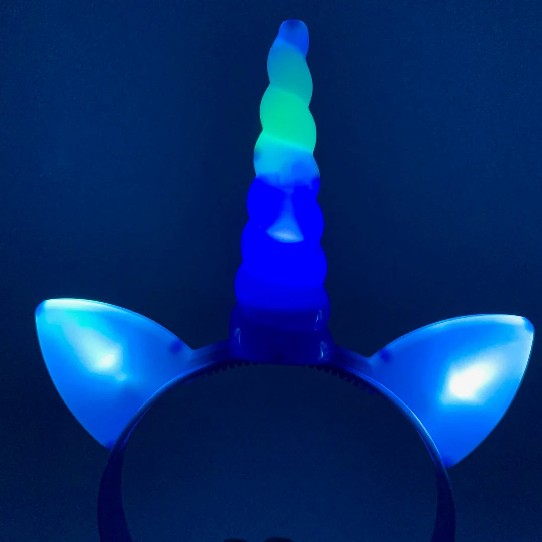 Mardi Gras Spot Light-Up Unicorn Headband - Assorted Colors 6 Mardi Gras Spot Light-Up Unicorn Headband - Assorted Colors