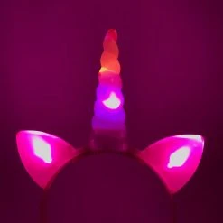 Mardi Gras Spot Light-Up Unicorn Headband - Assorted Colors 32 Mardi Gras Spot Light-Up Unicorn Headband - Assorted Colors