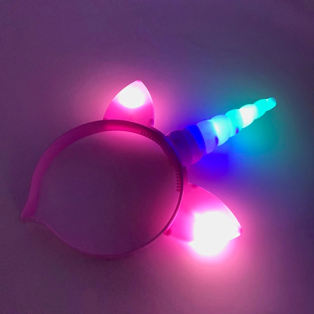Mardi Gras Spot Light-Up Unicorn Headband - Assorted Colors 15 Mardi Gras Spot Light-Up Unicorn Headband - Assorted Colors