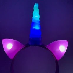 Mardi Gras Spot Light-Up Unicorn Headband - Assorted Colors 35 Mardi Gras Spot Light-Up Unicorn Headband - Assorted Colors