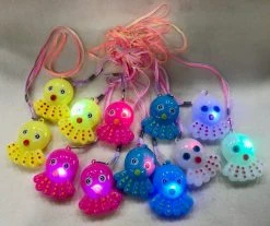 Mardi Gras Spot Light-Ups LED Octopus Necklace - Assorted Colors