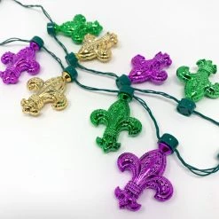 Mardi Gras Spot LED Metallic Fleur De Lis Necklace With Fleur De Lis On Disc Light-Ups 9 Mardi Gras Spot LED Metallic Fleur De Lis Necklace With Fleur De Lis On Disc Light-Ups