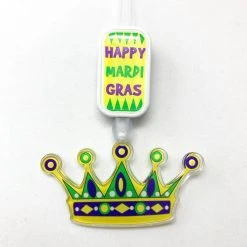 Mardi Gras Spot LED Acrylic Crown On Lanyard