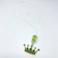 Mardi Gras Spot LED Acrylic Crown On Lanyard